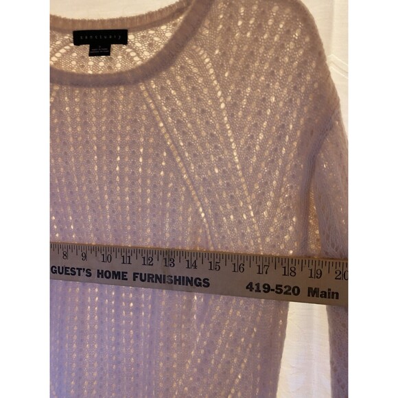 Sanctuary Pink Mohair Sweater Pointelle Knit Wool Sz Sm Soft & Cozy Quiet Luxury - Picture 9 of 11